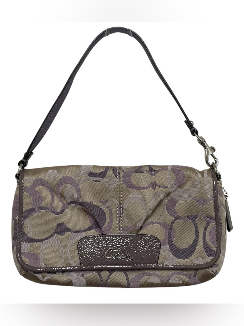 Vintage Y2K coach signature C logo mini shoulder bag purple/khaki